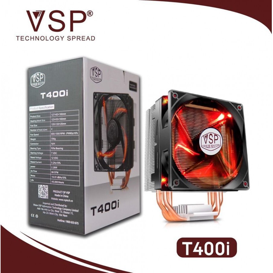 Quạt tản nhiệt VSP CPU CoolerMaster T400i-4 ống đồng