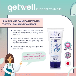 SỮA RỬA MẶT SÁNG DA HATOMUGI THE W CLEANSING FOAM 130GR