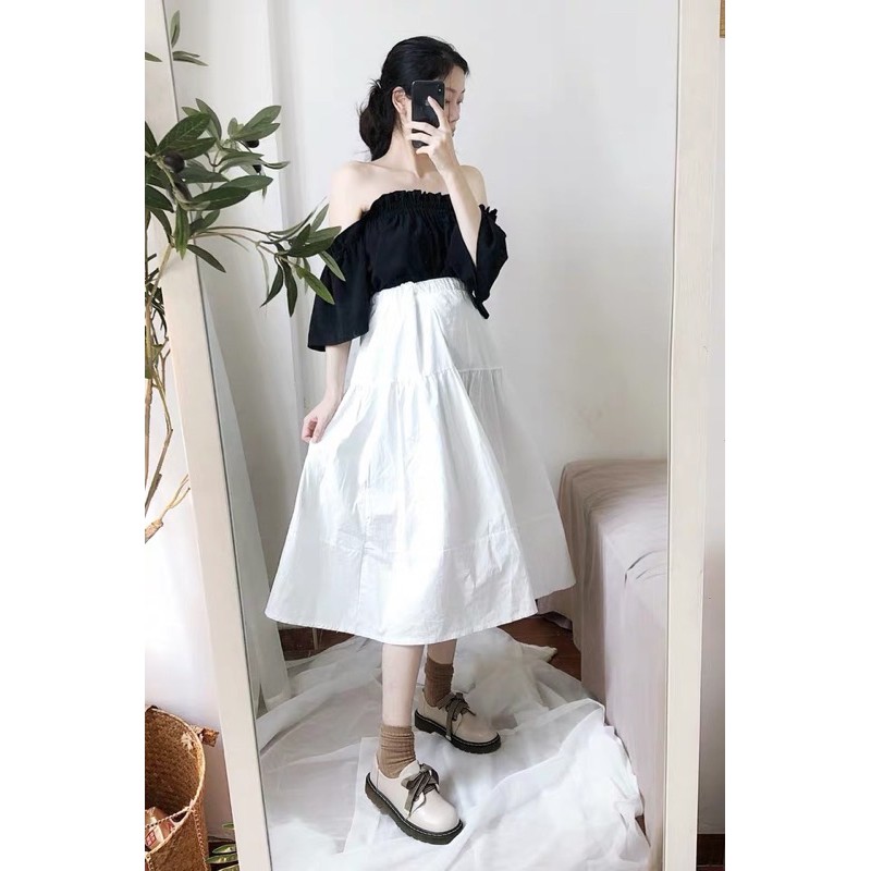 Giày da oxford dây kẻ mary jane lolita