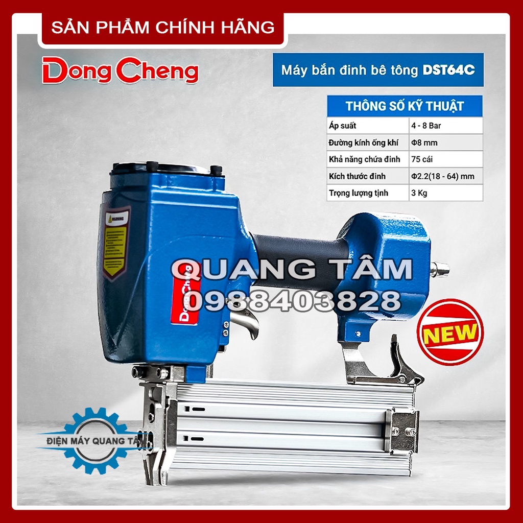 Máy - Súng Bắn Đinh Bê Tông Chạy Khí Hơi Dongcheng D02-ST64C [Chính Hãng]