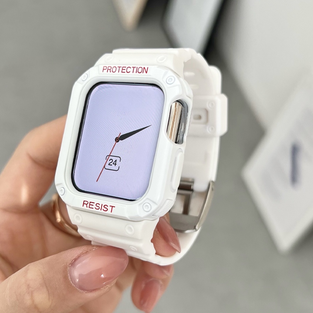 Dây Đeo Đồng Hồ Bằng silicone Trong Suốt Chống Nước 38 / 40 / 42 / 44 / 41 / 45mm Cho Apple Watch Series 7 6 5 4 3 2 1
