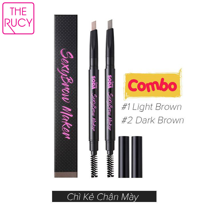 Bộ Đôi Chì Kẻ Chân mày The rucy Auto Eyebrow Pencil 0.3g