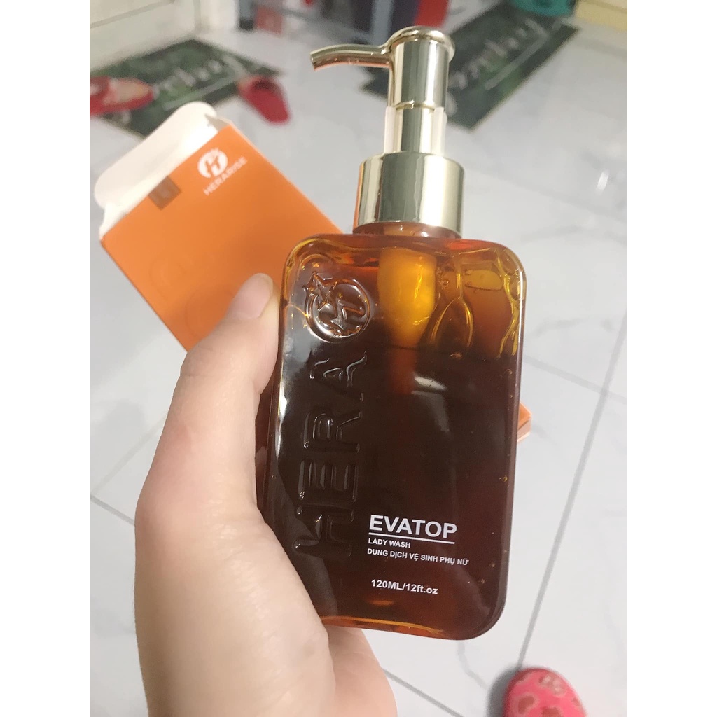 "Kho sỉ chính hãng"Dung Dịch Vệ Sinh Phụ Nữ Hồng Mịn Se Khít Hera EvaTop Lady Wash - Chai 120 ml