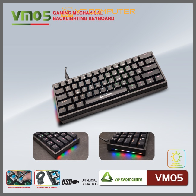 Bàn Phím Cơ VSP / VM05 / Led Rainbow / Bảo Hành 12 Tháng