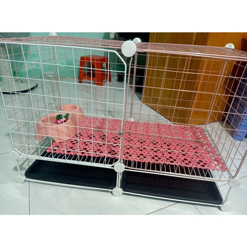 Lồng ghép thú cưng kèm mâm size 35x70 cao 35, chân thêm 10cm
