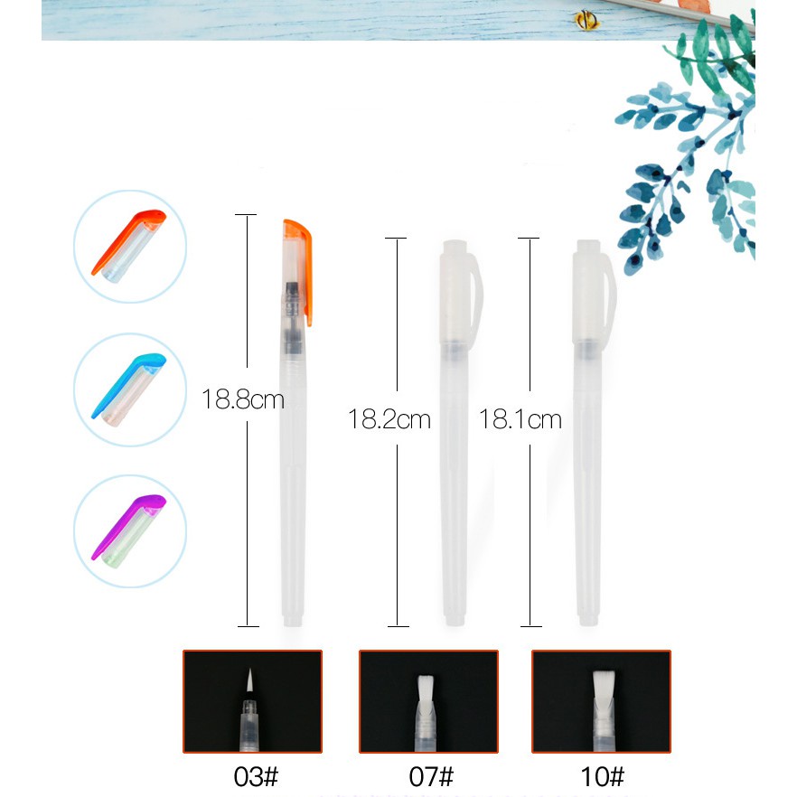 [Mã LIFEBOOK2 giảm 10% đơn 0Đ] Bộ Bút Cọ Nước WaterBrush Giorgione Set 3 Cây / Set 6 Cây