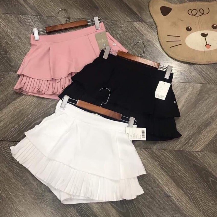 Chân Váy Xếp Ly Hai Tầng Chữ A Dáng Ngắn Vải Tuyết Mưa Siêu Xinh | BigBuy360 - bigbuy360.vn