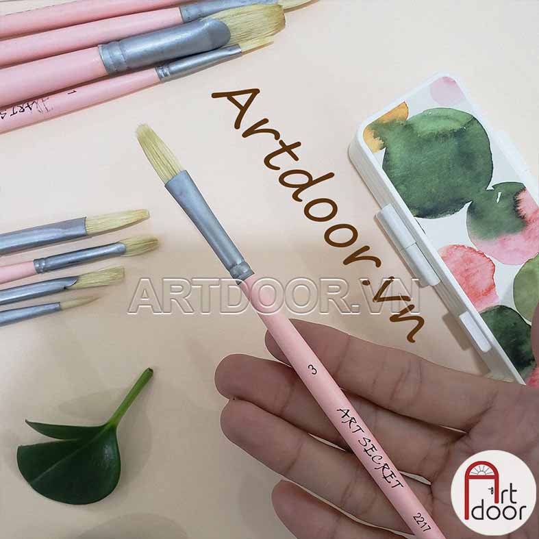 [ARTDOOR] Bộ cọ vẽ Acrylic ART SECRET 10 cây (kèm ống hồng)