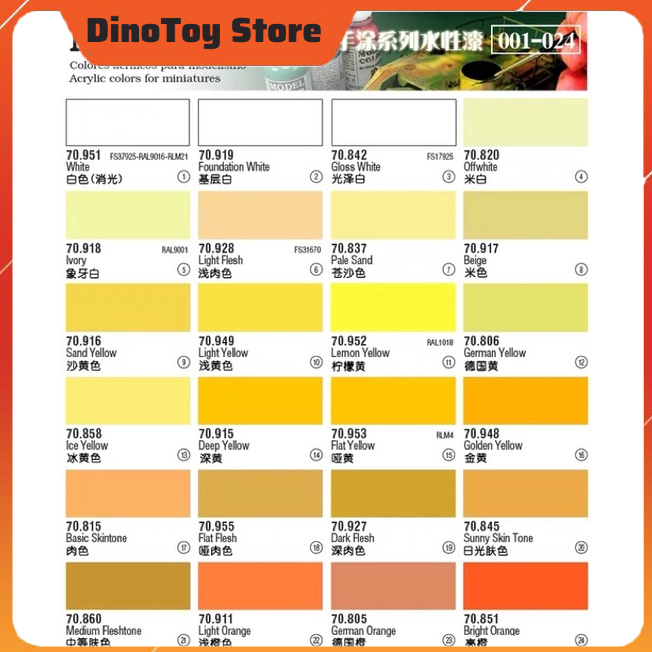 Sơn AV Vallejo model color từ 1 - 168 mã màu