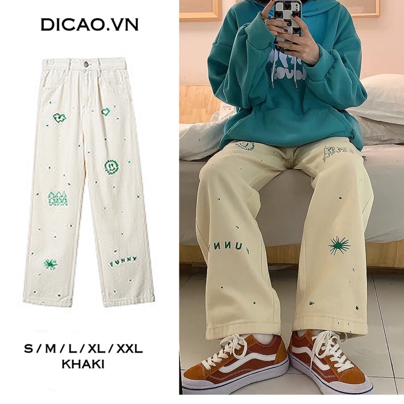 QUẦN KHAKI THÊU HÌNH NGỘ NGHĨNH