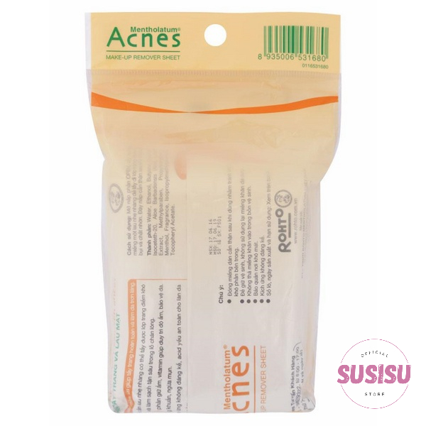 Khăn tẩy trang Acnes chăm sóc da mụn và tẩy cặn trang điểm /Khăn ướt tempo