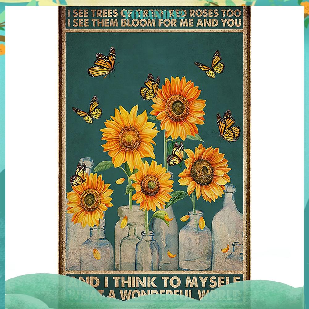 Tranh thêu chữ thập hình hoa hướng dương 3 sợi cotton 11CT