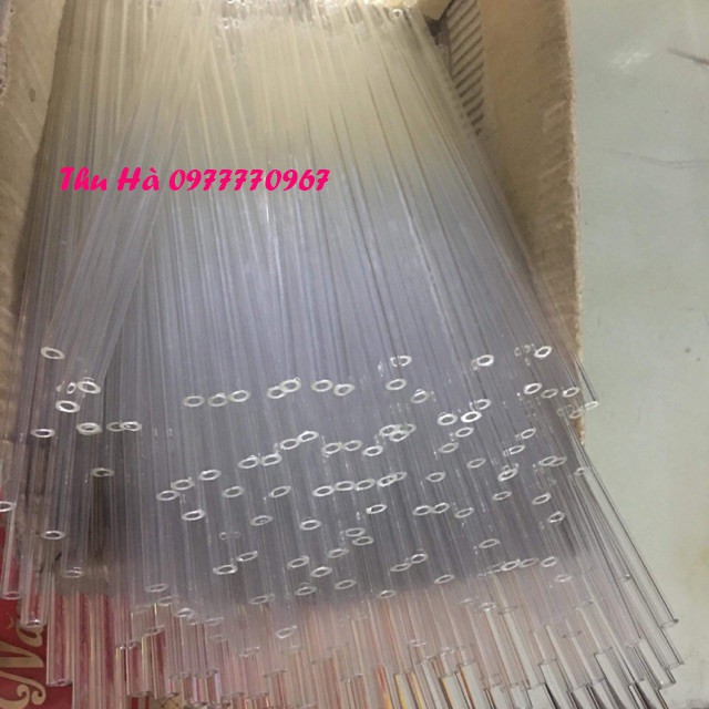 Combo 10 đoạn ống thủy tinh trắng fi6 dài 20
