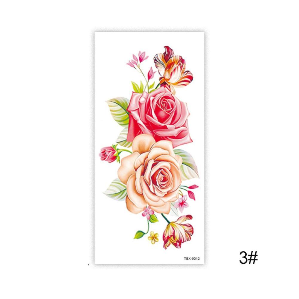 Hình Xăm Dán Tạm Thời Họa Tiết Hoa Hồng 3D Chống Thấm Nước Trang Trí Cho Nữ L2W6