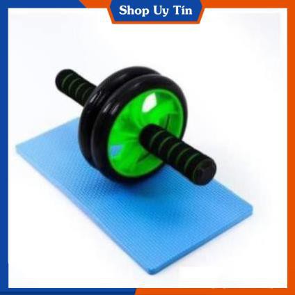 Con Lăn 2 Bánh Tập Cơ Bụng AB Whell (Đen ) Tặng Kèm Thảm Lót