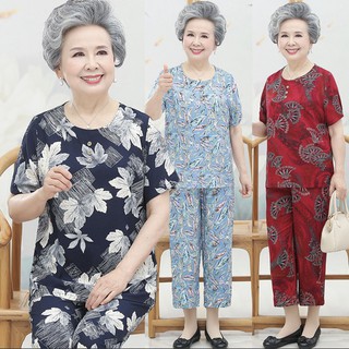 Đồ bộ trung niên tay ngắn quần dài chất vải lanh lụa 🥕 đồ bộ mặc nhà trung niên cao cấp đồ bộ người lớn tuổi