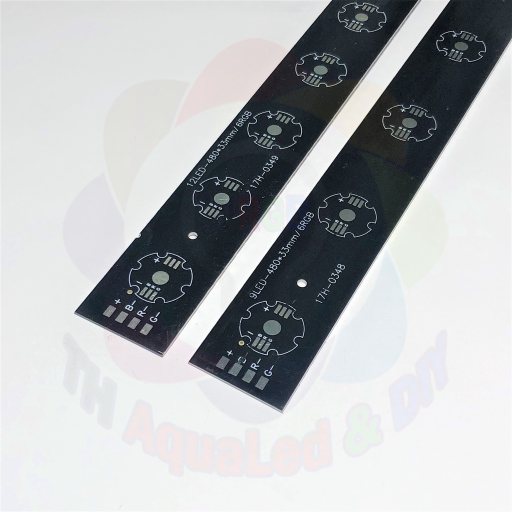 Mạch LED Thanh 3 kênh RGB 480x33mm, sử dụng cho chip LED RGB Luxeon, 9 LED và 12 LED