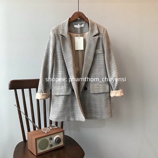 Áo khoác vest blazer nữ kẻ