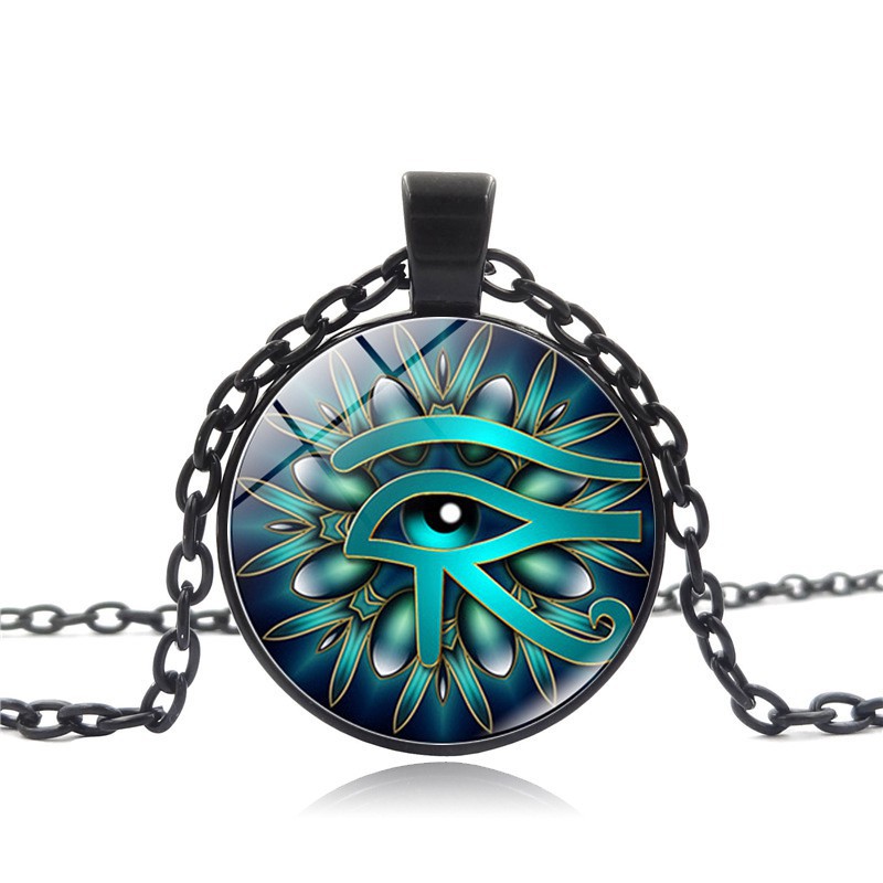 Mặt dây chuyền bằng đá quý của nam giới Vòng cổ Bùa thần Horus Ai Cập cổ đại