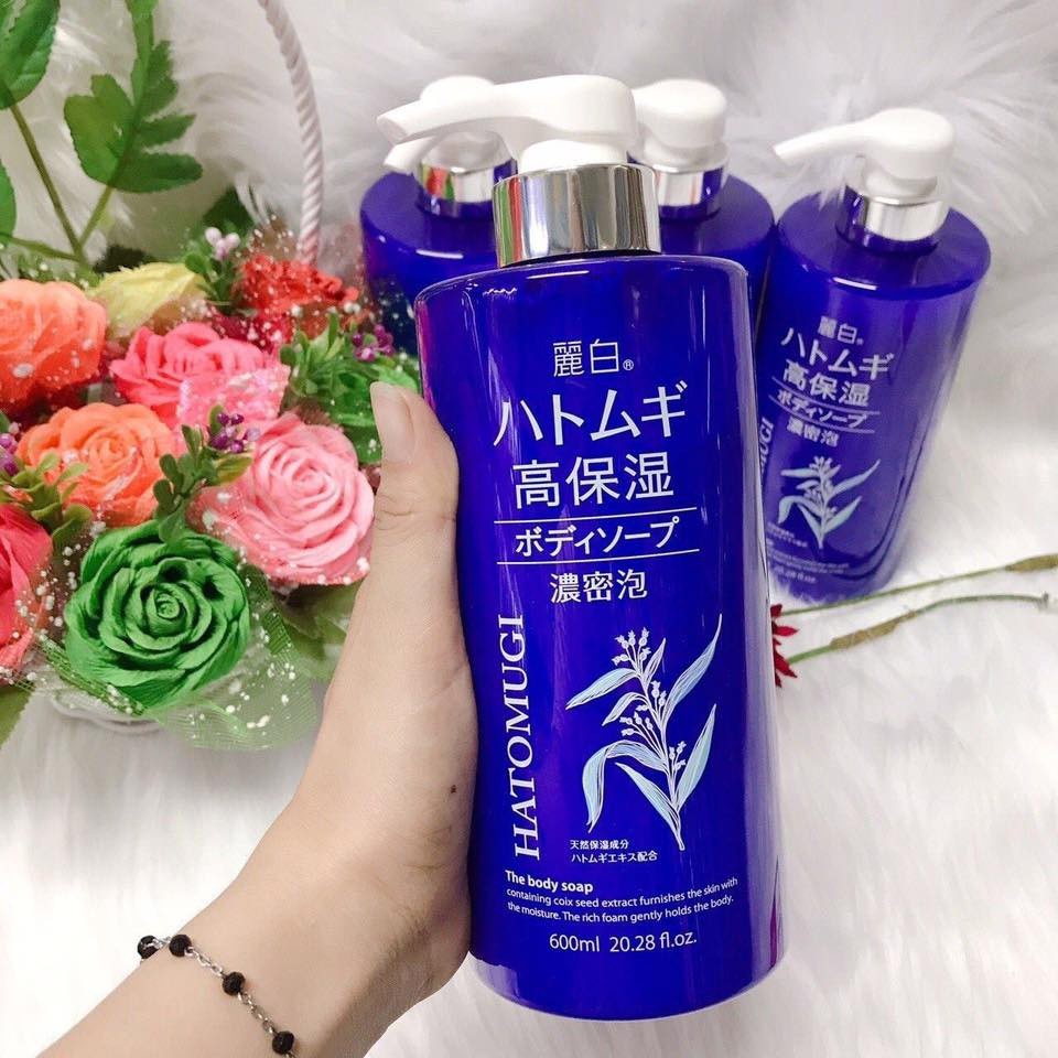 [Mã FMCGMALL -8% đơn 250K] Sữa Tắm Dưỡng Ẩm, Làm Sáng Da Hatomugi Moisture Rich Body Soap (600ml)