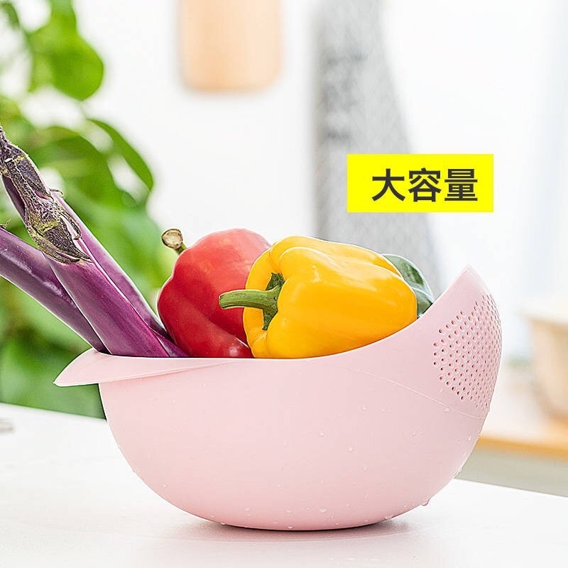 Rổ nhựa rửa rau củ, vo gạo có lỗ thoát nước tiện lợi kích thước 20x17x12,5cm