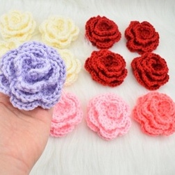 Hoa trà handmade bằng len dùng trang trí, quà tặng, bó hoa len handmade xinh xắn