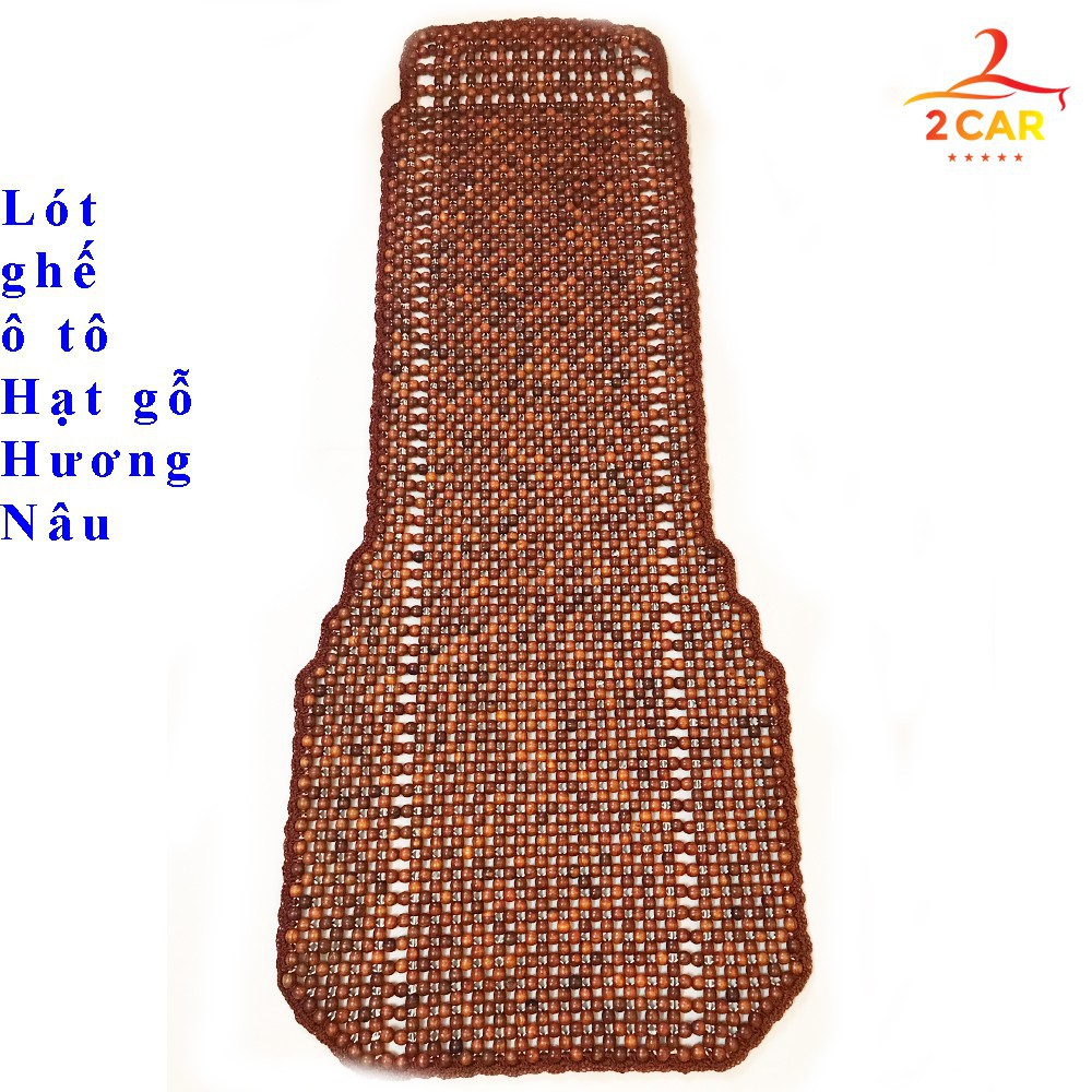 Lót ghế gỗ ô tô hạt gỗ hương nâu cao cấp có đan viền