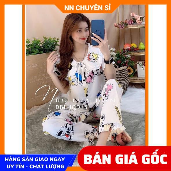 Đồ bộ nữ Đồ bộ mặc nhà Vải Kate lụa Hàn quốc mềm mịn mát in họa tiết hoạt hình dễ thương BLH lụa hàn tổng hợp