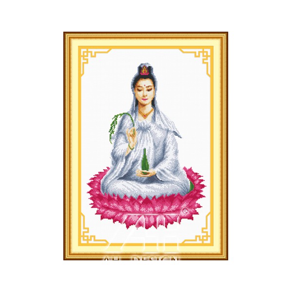 Tranh thêu Phật quan âm - chưa thêu