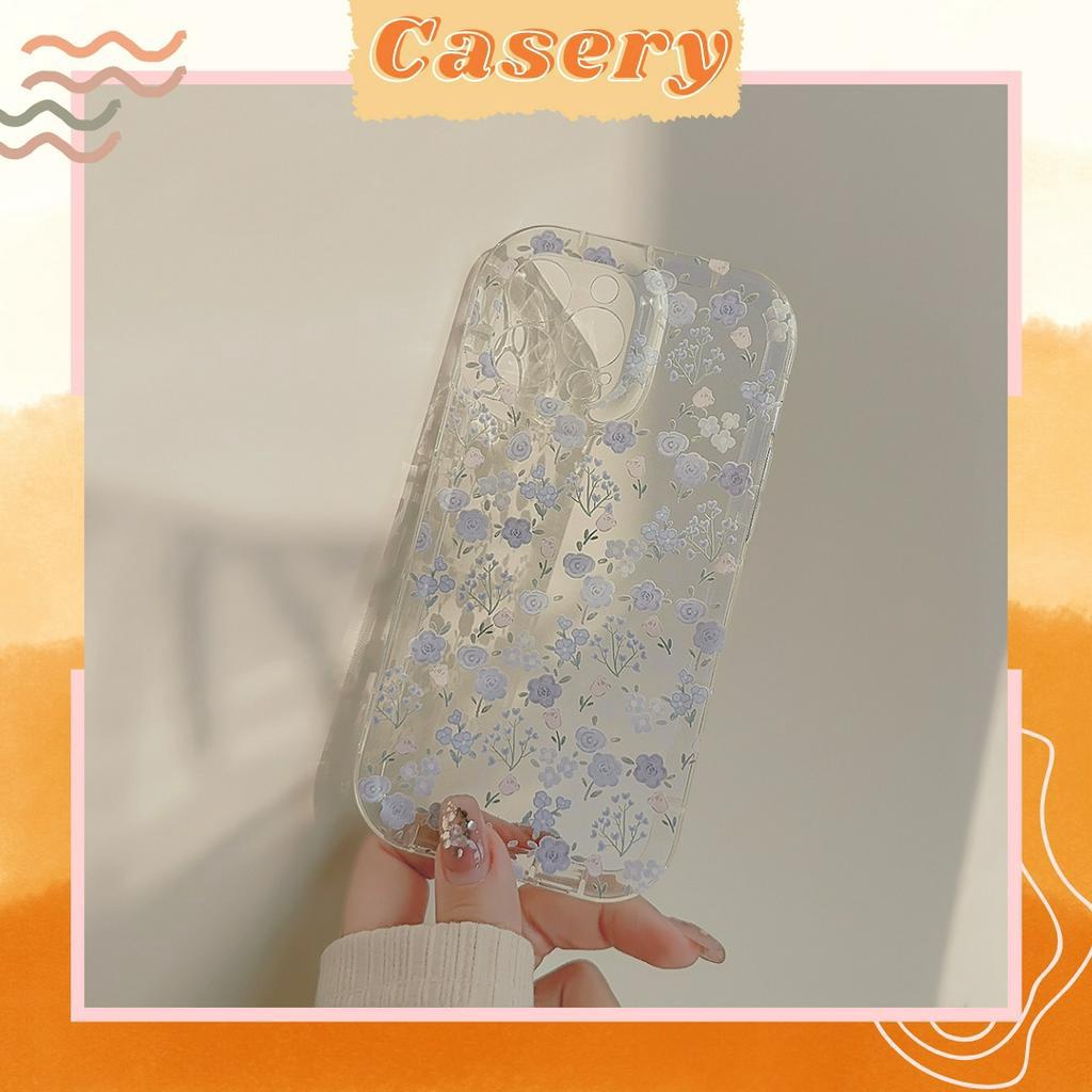 Ốp Lưng Iphone Trong Suốt Hoa nhí viền dày Casery Các Dòng 11/12/13/14/Pro/Plus/ProMax