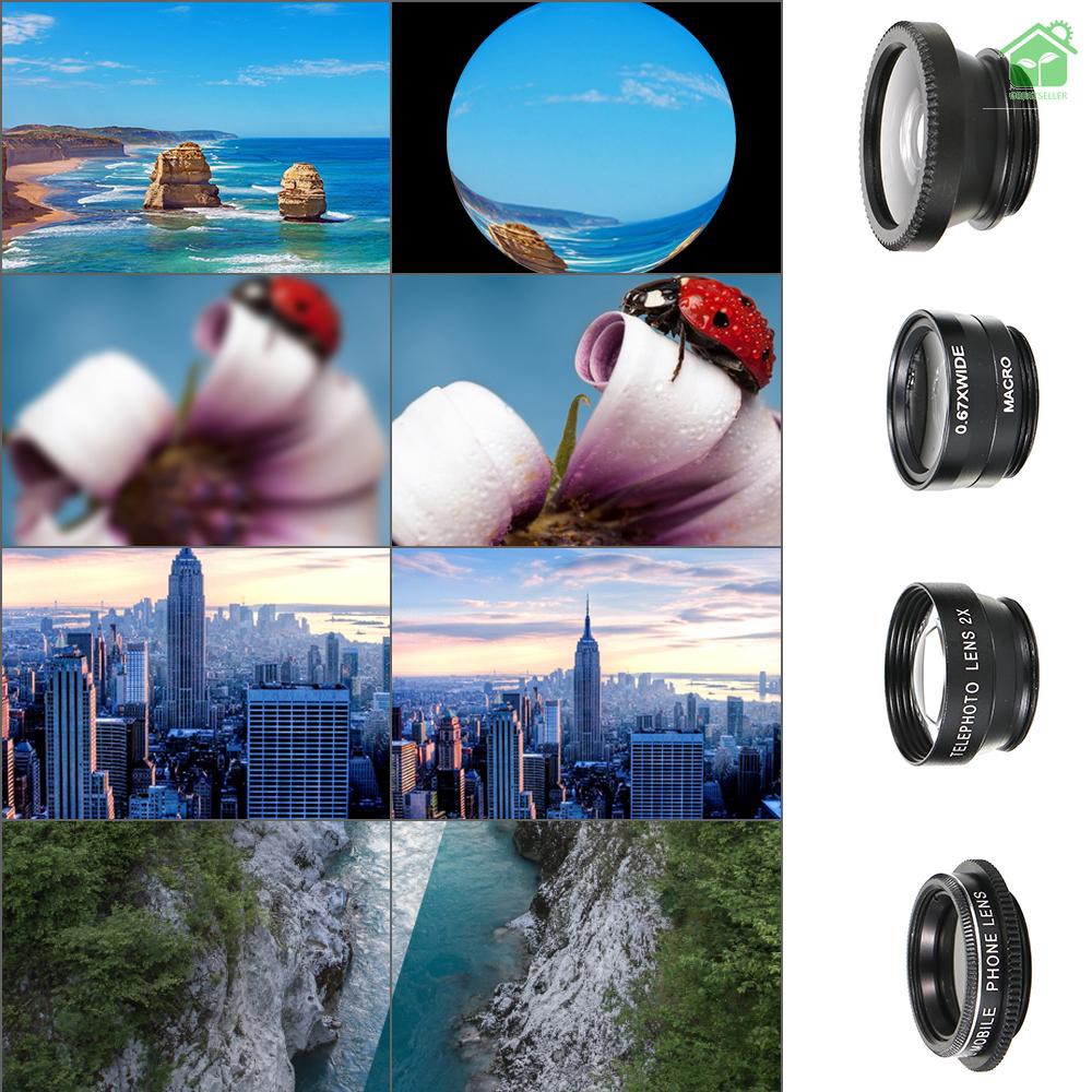 Bộ Lens Mở Rộng Góc Chụp Kẹp Camera Điện Thoại 5 Trong 1