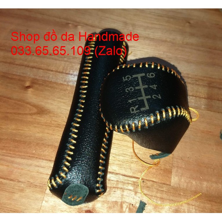 Bọc da cần số, phanh tay hyundai accent, Elantra số sàn bằng da bò