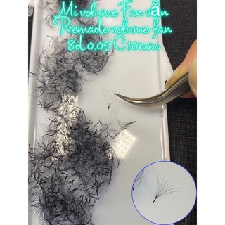 Lông mi Fan sẵn 8d 0.05 C D mi đẹp, chân keo nhỏ, ăn keo TE, mi cụm