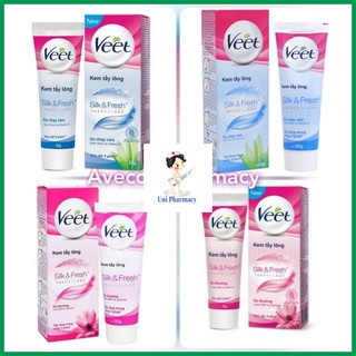 Kem Tẩy Lông Cho Da Nhạy Cảm Và Da Thường Veet Silk & Fresh 25g 50g