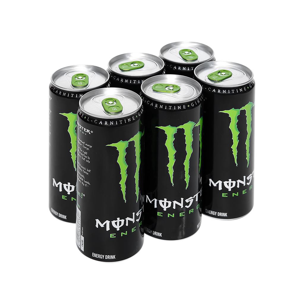 Lốc 6 lon nước tăng lực Monster Energy 355ml giúp cơ thể khỏe mạnh, tỉnh táo và sảng khoái