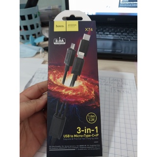 Cáp Sạc Hoco X74 3in1 (IP, Type C, micro) dây dù