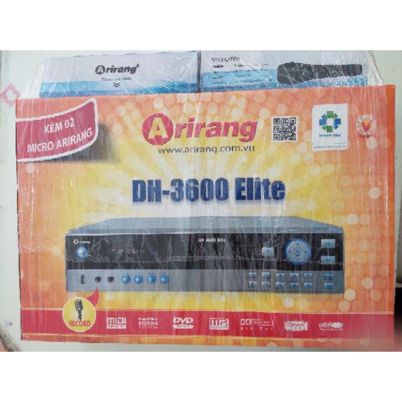 [ thùng cũ ]Đầu karaoke Arirang DH 3600 elite, tặng 02 Mic AR 36