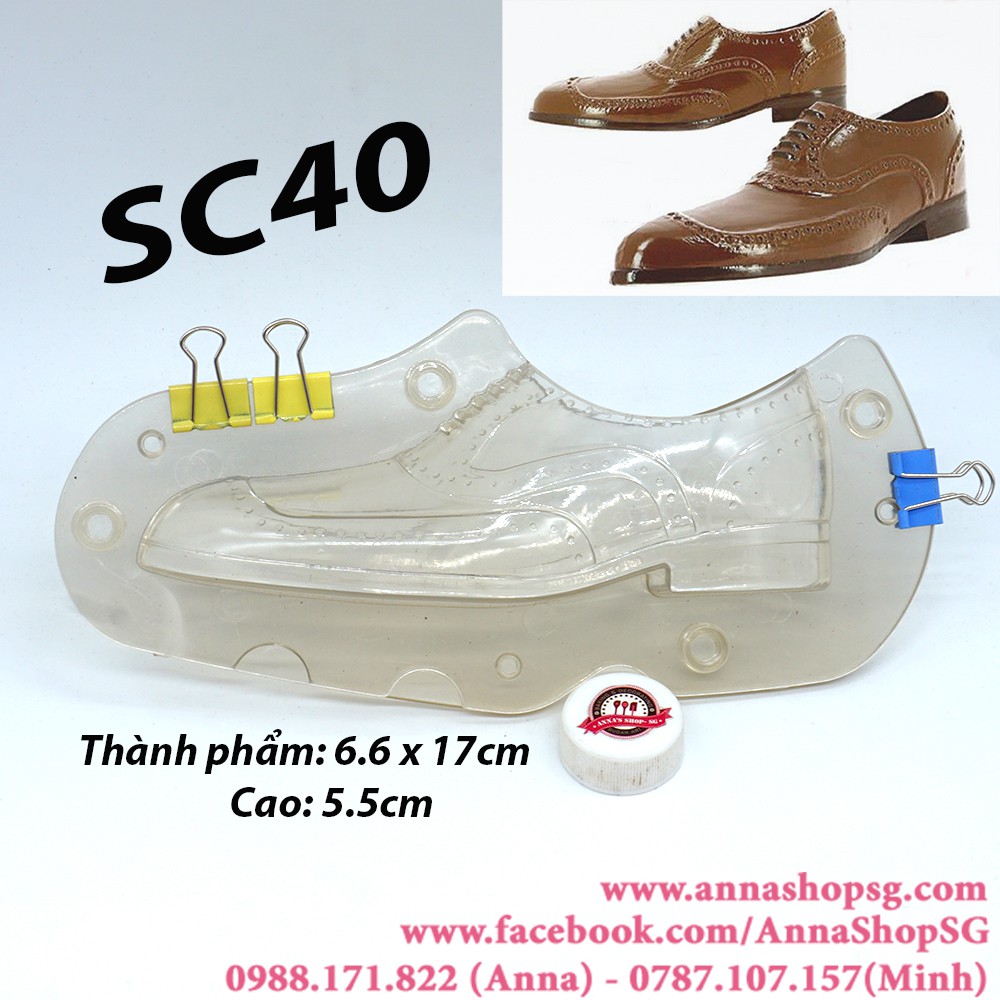 KHUÔN SOCOLA NHỰA CỨNG GIÀY NAM SC40