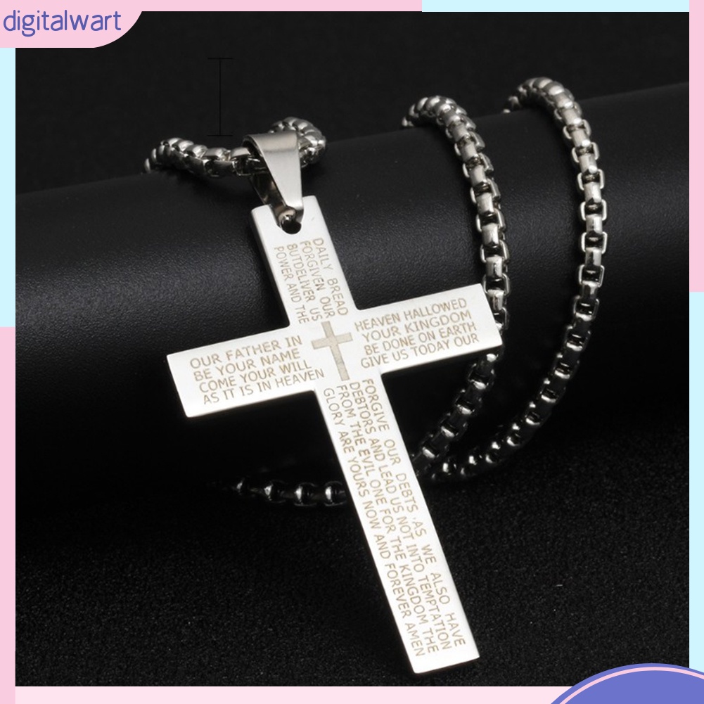 Vòng cổ Thép Titan Mặt Chữ Thập Phong Cách Retro Cá Tính Dành Cho Nam