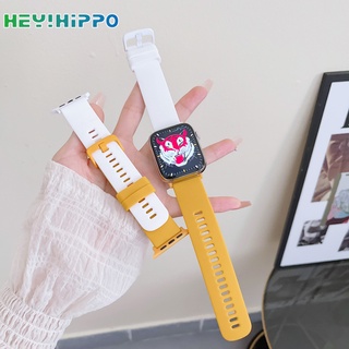 Dây Đeo Silicone Hai Màu Cho Đồng Hồ Thông Minh iwatch 45 / 44 / 4241 / 40 / 38mm series 7 / 6 / 5 / 4 / 4241 / 40 / 3 / SE