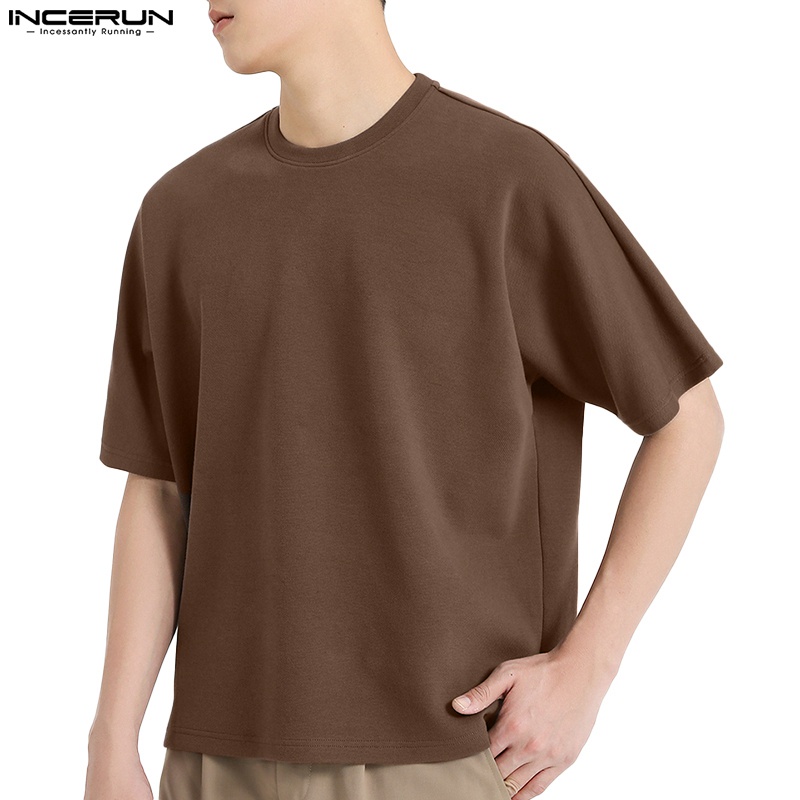 Áo thun nam INCERUN ngắn tay đơn giản thời trang size S-5XL