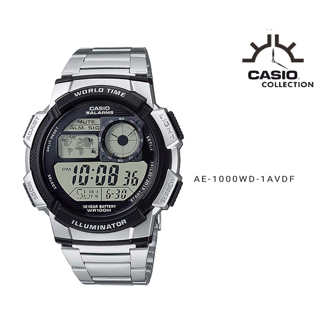 Đồng hồ Casio nam dây kim loại Casio Anh Khuê AE-1000WD-1AVDF