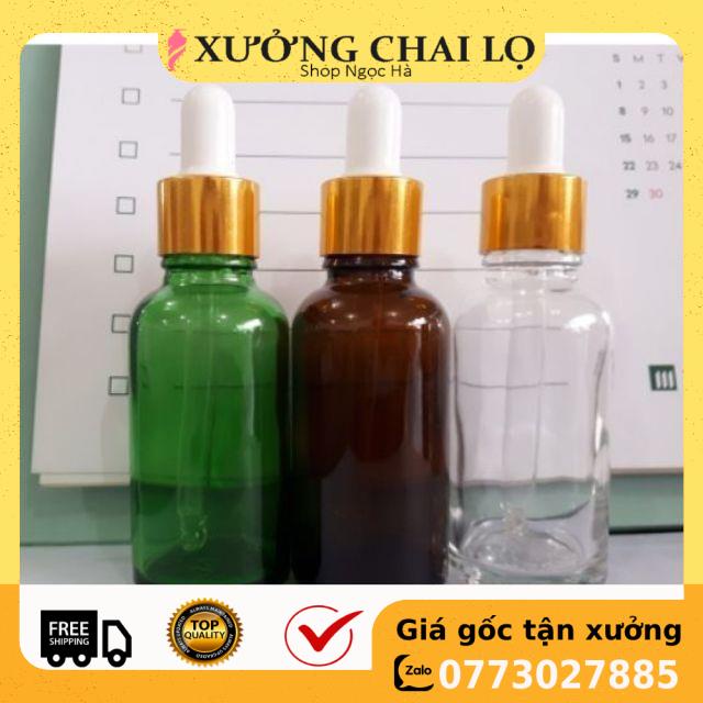 [50ml/100ml] Lọ đựng tinh dầu bóp giọt Khoen Vàng / chai lọ chiết mỹ phẩm