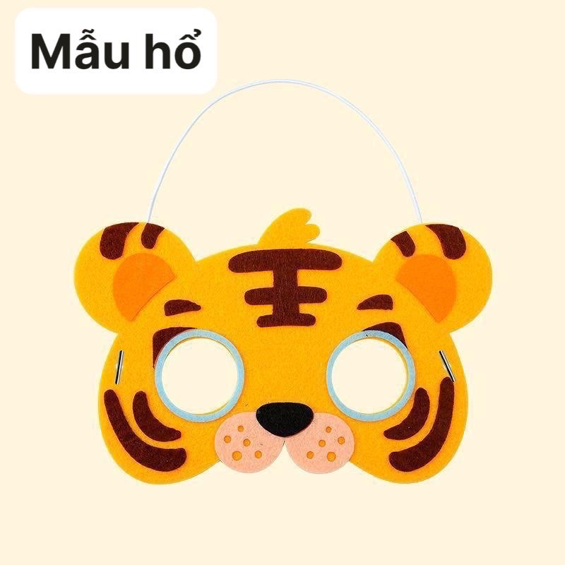 Mặt nạ vải hình thú cho bé, mặt nạ trung thu DIY cho bé, mặt nạ cho bé nhập vai