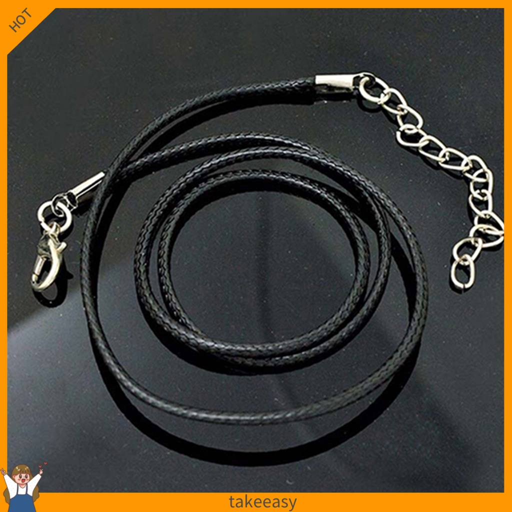 Set 10 Vòng Cổ Choker Dây Da Bện Màu Đen Có Thể Điều Chỉnh Kích Cỡ