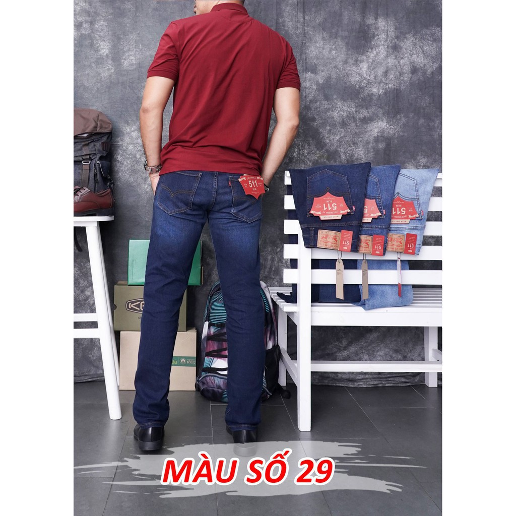 [Chính hãng] - Quần Bò Jeans Nam Levis 511 ống suông, co dãn, loại túi chéo Cambodia (mã 27-28-29) 🥇 '