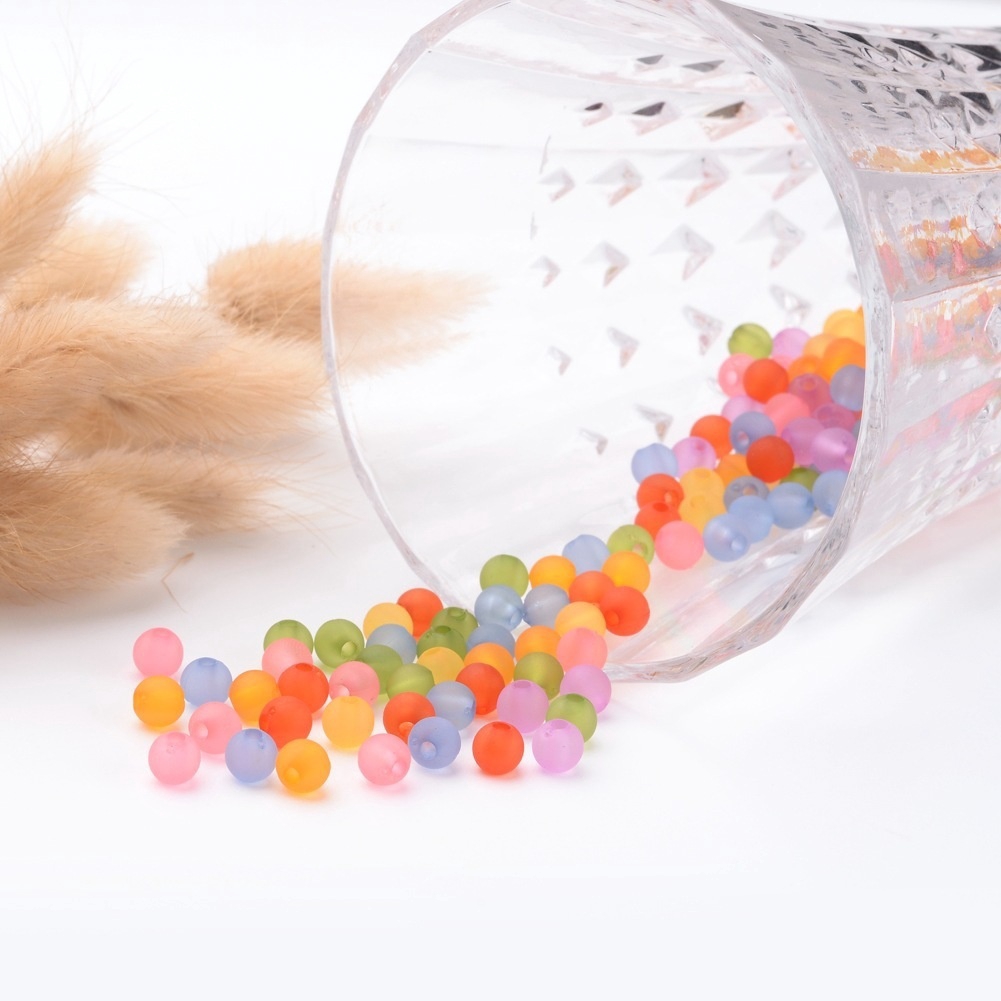 Set 200 hạt xâu chuỗi làm trang sức thủ công bằng acrylic kích thước 6mm