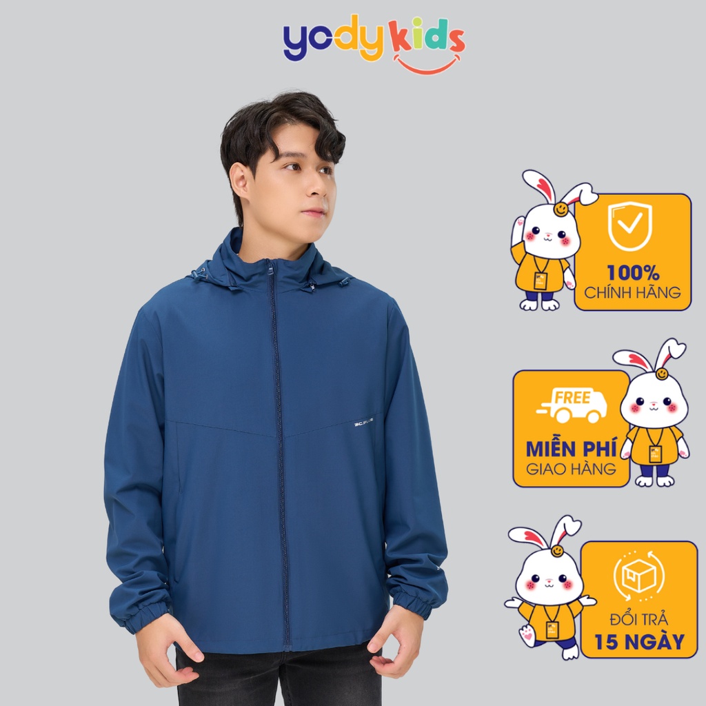 Áo gió YODY nam bản 3c plus 2 lớp, vải dù chống nước chống bụi nhiều màu, phong cách thể thao AKM5037