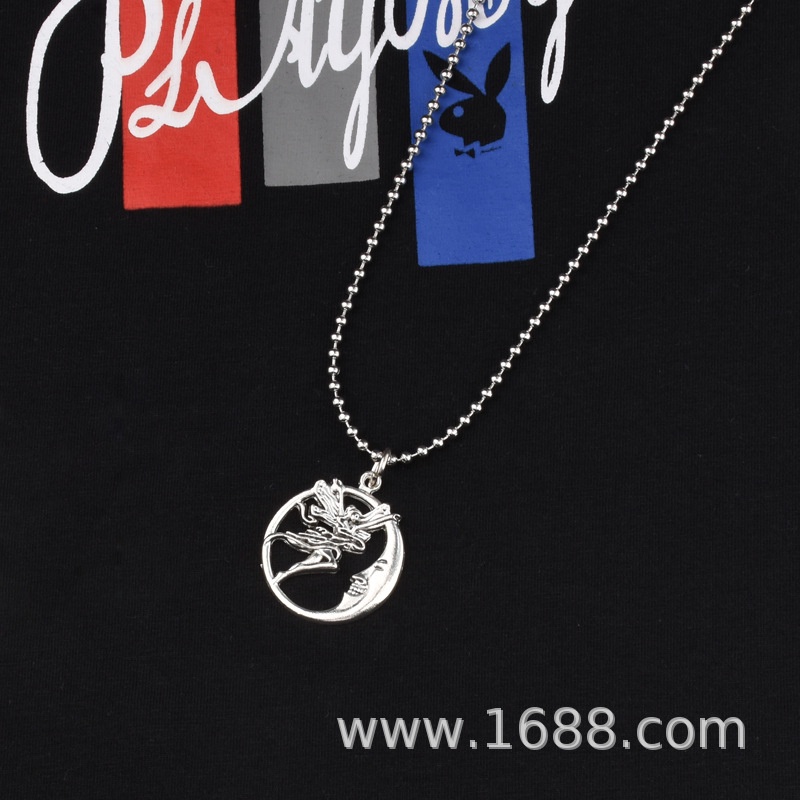 Vòng cổ Sợi Xích Mặt Hình Chữ Thập/ Mặt Trăng/ Chiếc Lá/ Hình Học Đơn Giản Phong Cách Hip hop Thời Trang Cho Nam Nữ