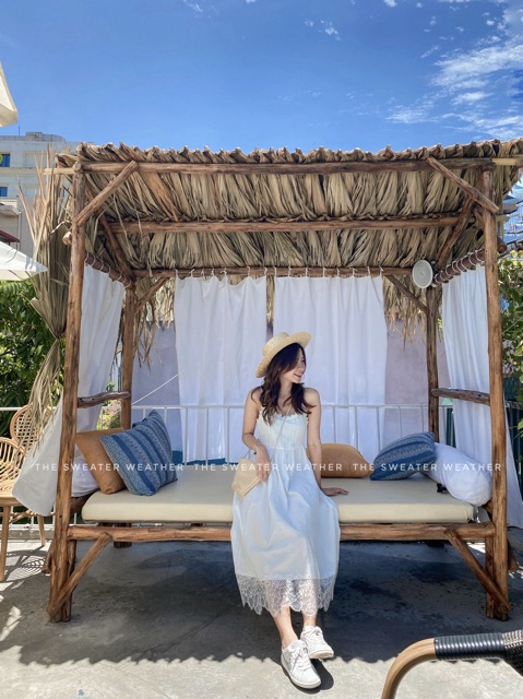 Váy hai dây maxi ren trắng | BigBuy360 - bigbuy360.vn